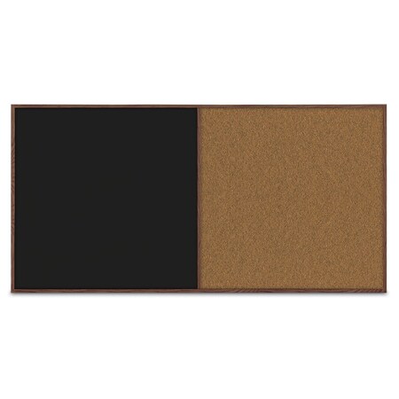United Visual Products Enclosed Corkboard, 1 Door, 72"x48", 4" Fra UV3412-WHITE-CORK